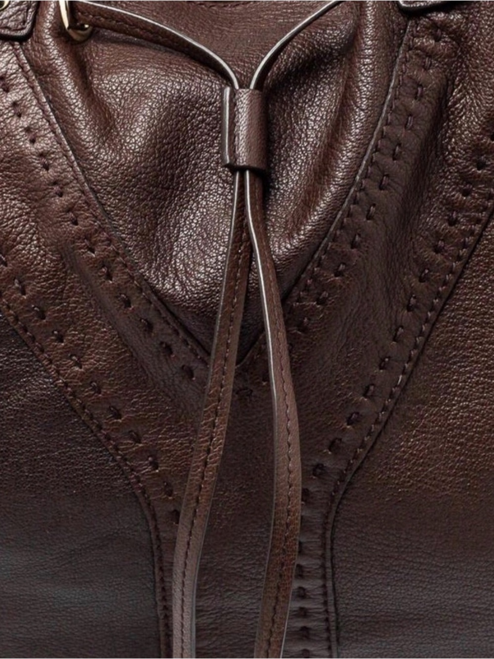 Yves Saint Laurent calf skin reversible, double sac Y tote. Bronze and Chocolate - Picture 12 of 14